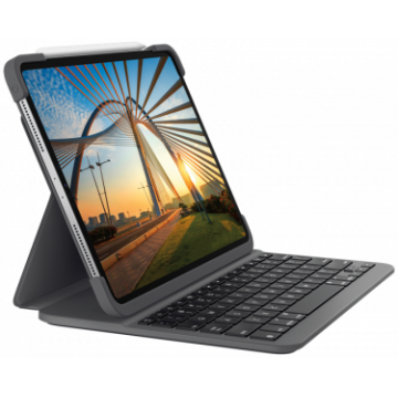 Husa Book Cover cu tastatura Logitech 920-009710 pentru iPad Pro 12.9inch, Layout UK (Negru)