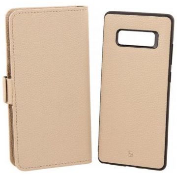 Husa Book Cover Just Must Car Wallet pentru Samsung Galaxy Note 8 (Bej)