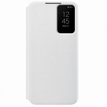 Husa Book Cover Samsung Smart Clear View EF-ZS906CWEGEE pentru Samsung Galaxy S22 Plus (Alb)