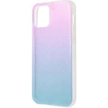 Husa Cover Guess 3D Raised Iridescent GUHCP12L3D4GGBP pentru iPhone 12 Pro Max (Albastru)