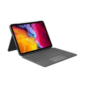 Husa cu tastatura Logitech Folio Touch 920‑009751 pentru iPad Pro 11inch Gen 1,2,3,4/iPad Air 11inch/iPad Air Gen 4,5 (Gri)