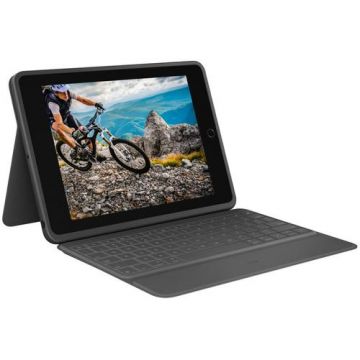 Husa cu tastatura Logitech Rugged Folio 920-009319 pentru iPad 10.2inch gen7 (Negru)