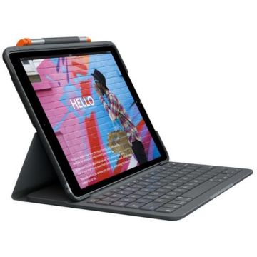 Husa cu tastatura Logitech Slim Folio 920-009480 pentru iPad 10.2inch gen7 (Negru)