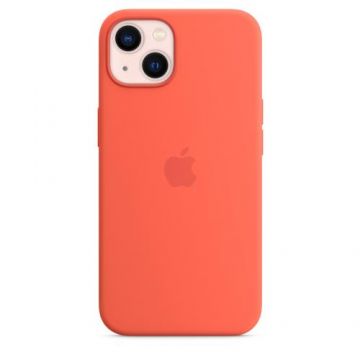 Husa de protectie Apple Silicone Case with MagSafe pentru iPhone 13, Nectarine