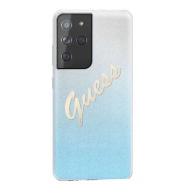 Husa de protectie Cover Guess Glitter Gradient GUHCS21LPCUGLSBL pentru Samsung Galaxy S21 Ultra (Albastru)
