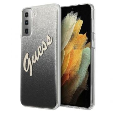 Husa de protectie Cover Guess Glitter Gradient GUHCS21MPCUGLSBK pentru Samsung Galaxy S21 Plus (Negru)