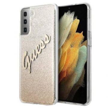 Husa de protectie Cover Guess Glitter Gradient GUHCS21MPCUGLSGO pentru Samsung Galaxy S21 Plus (Auriu)