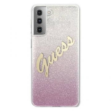 Husa de protectie Cover Guess Glitter Gradient GUHCS21MPCUGLSPI pentru Samsung Galaxy S21 Plus (Roz)