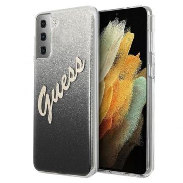 Husa de protectie Cover Guess Glitter Gradient GUHCS21SPCUGLSBK pentru Samsung Galaxy S21 (Negru)
