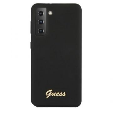 Husa de protectie Cover Guess Silicone Metal Logo GUHCS21MLSLMGBK pentru Samsung Galaxy S21 Plus (Negru)