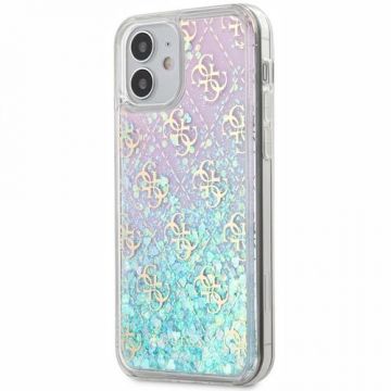Husa de protectie Guess 4G Liquid Glitter Iridescent pentru Apple iPhone 12 mini (Multicolor)