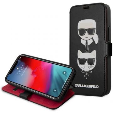 Husa de protectie Karl Lagerfeld Heads Book pentru Apple iPhone 12 mini (Negru)