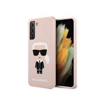 Husa de protectie Karl Lagerfeld Iconik Full Body pentru Samsung Galaxy S21 Plus 5G (Roz)