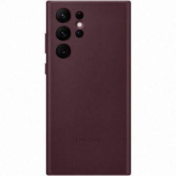 Husa de protectie Samsung Leather Cover pentru Galaxy S22 Ultra (S908), Burgundy