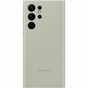 Husa de protectie Samsung Silicone Cover pentru Galaxy S22 Ultra, Olive Green