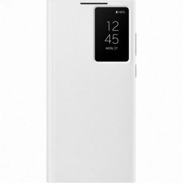 Husa de protectie Samsung Smart Clear View Cover pentru Galaxy S22 Ultra, White