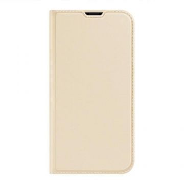 Husa Flip Cover Dux Ducis Skin Pro pentru Iphone 13 Mini, Piele Eco, Antiamprenta (Auriu)