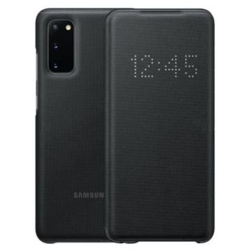 Husa Flip Cover Samsung LED View EF-NG980PBEGEU pentru Samsung Galaxy S20 (Negru)