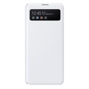 Husa Flip Cover Samsung S View Wallet EF-EA415PWEGEU pentru Samsung Galaxy A41 (Alb)
