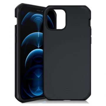 Husa IT Skins Husa Spectrum Solid compatibila cu iPhone 12 Pro Max Black, antishock, antimicrobial