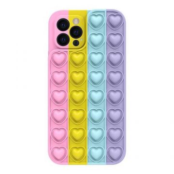 Husa Lemontti Heart Pop it compatibila cu iPhone 13 Pro Max, Multicolor 3