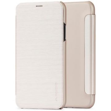 Husa Meleovo Smart Flip pentru iPhone X (Auriu)