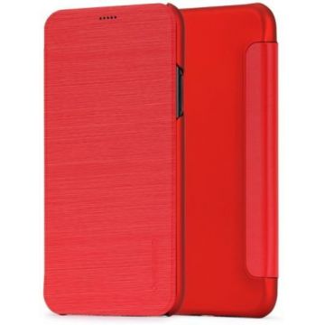 Husa Meleovo Smart Flip pentru iPhone X (Rosu)