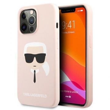 Husa Protectie Spate Karl Lagerfeld Karl's Head KLHCP13LSLKHLP pentru iPhone 13 Pro, Silicon (Roz)