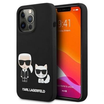 Husa Protectie Spate Karl Lagerfeld KLHCP13LSSKCK iPhone 13 Pro, Silicon (Negru)