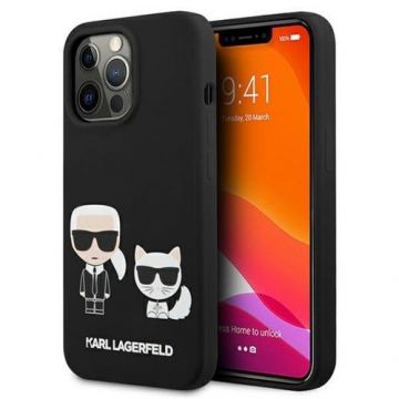 Husa Protectie Spate Karl Lagerfeld KLHCP13XSSKCK pentru iPhone 13 Pro Max, Silicon (Negru)