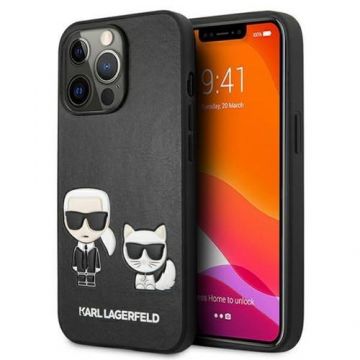Husa Protectie Spate Karl Lagerfeld pentru iPhone 13 Pro (Negru)