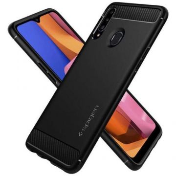 Husa Protectie Spate Spigen Rugged Armor ACS00561 pentru Samsung Galaxy A20s (Negru)