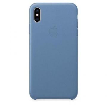 Protectie Spate Apple Leather MVFX2ZM/A pentru iPhone XS Max (Albastru)