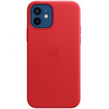 Protectie Spate Apple Product RED MagSafe MHKD3ZM/A pentru Apple iPhone 12, iPhone 12 Pro, Piele naturala (Rosu)