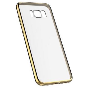 Protectie Spate Devia Silicon Glitter Soft Champagne pentru Samsung Galaxy S8 Plus (Auriu/Transparent)