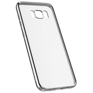 Protectie Spate Devia Silicon Glitter Soft pentru Samsung Galaxy S8 Plus (Argintiu/Transparent)