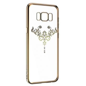 Protectie Spate Devia Silicon Iris Champagne pentru Samsung Galaxy S8 Plus (Auriu/Transparent)