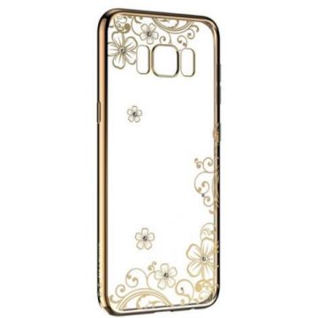 Protectie Spate Devia Silicon Joyous Champagne pentru Samsung Galaxy S8 (Auriu/Transparent)