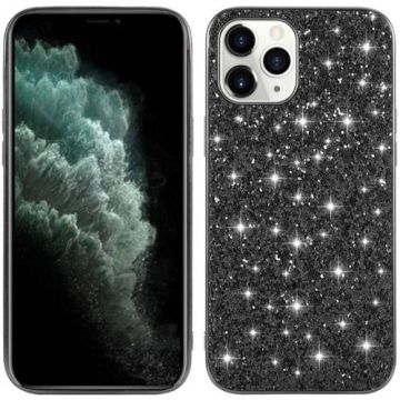 Protectie Spate Lemontti Glitter Powder EDA00685303E pentru Apple iPhone 12 Pro Max (Transparent/Negru)