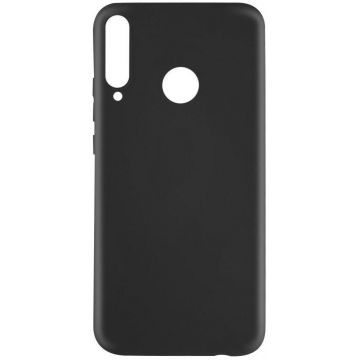 Protectie Spate Lemontti Silicon Silky pentru Huawei P40 Lite E (Negru)