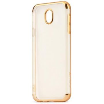 Protectie spate Meleovo Silicon Flash Soft II pentru Samsung Galaxy J5 (2017) (Transparent/Auriu)