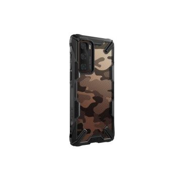 Protectie Spate Ringke FUSION X Design pentru  Huawei P40 (Negru/Camuflaj)
