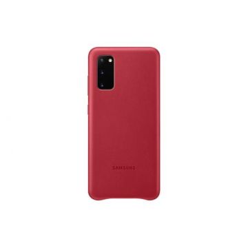 Protectie Spate Samsung Leather EF-VG980LREGEU pentru Samsung Galaxy S20 (Rosu)