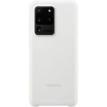 Protectie Spate Silicon Samsung EF-PG988TWEGEU pentru Samsung Galaxy S20 Ultra (Alb)