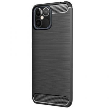 Husa compatibila cu iPhone 12 Pro Max Carbon Flexibil (Negru)