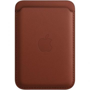 Husa de protectie Apple Leather Wallet with MagSafe, Maro