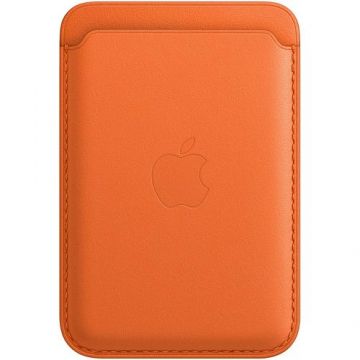 Husa de protectie Apple Leather Wallet with MagSafe, Portocaliu