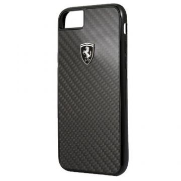 Husa de protectie Ferrari, Carbon pentru iPhone 7/8/SE 2, Black
