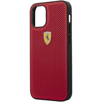 Husa de protectie Ferrari FESPEHCP12SRE On Track Perforated pentru iPhone 12 Mini, Red