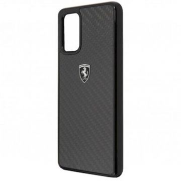 Husa de protectie Ferrari Heritage Carbon pentru Samsung Galaxy S20 Plus (Negru)